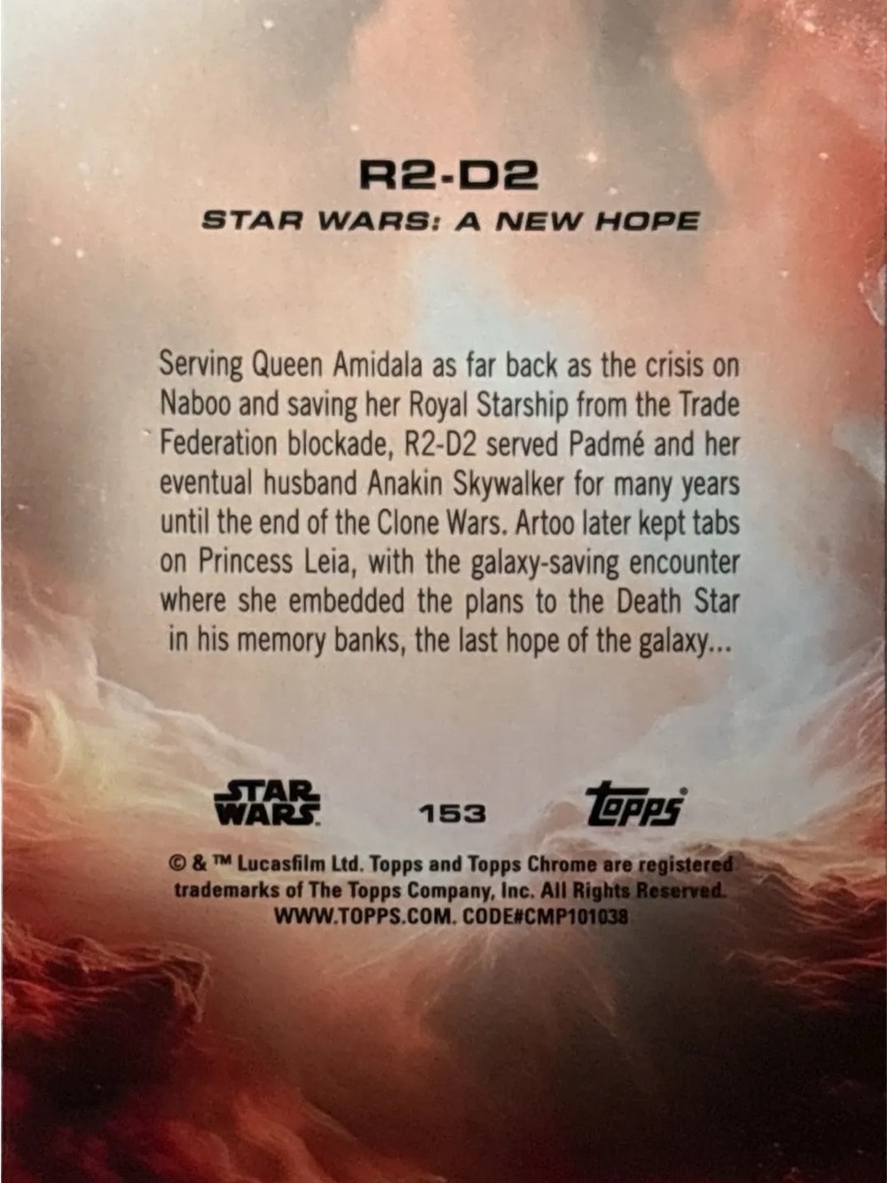 Topps chrome Star Wars R2-D2 Card - Picture 2 of 2